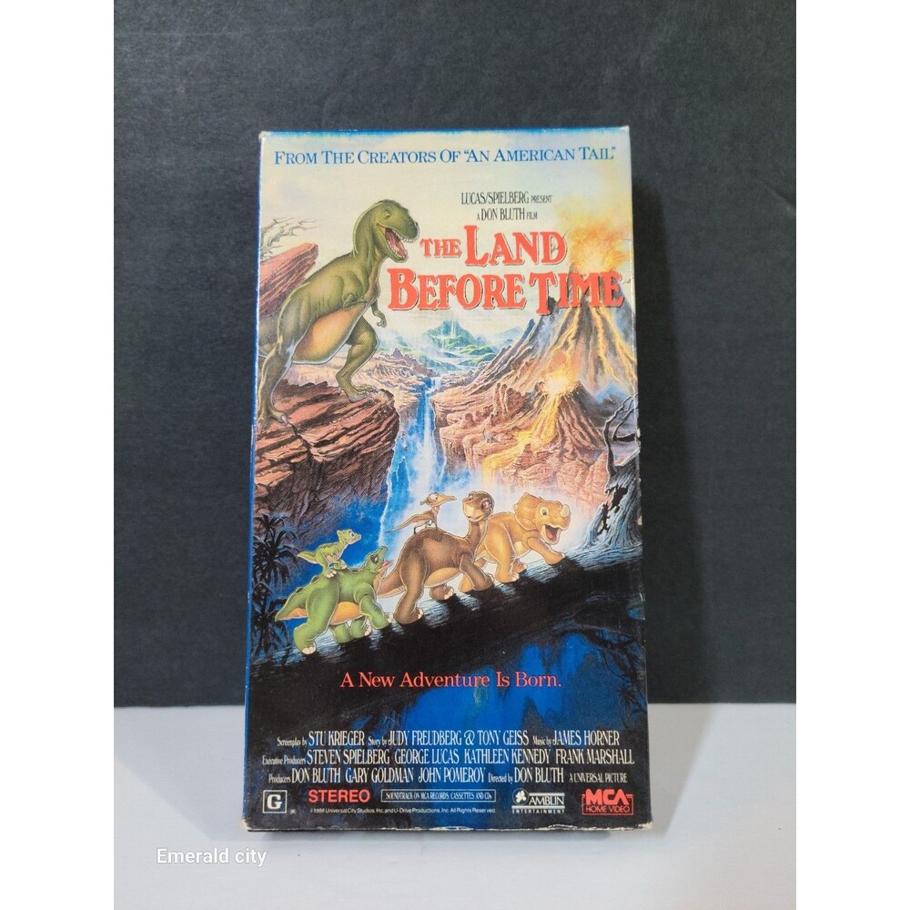 Vtg George Lucas & Steven Spielberg The Land Before Time (VHS) Animated Kids